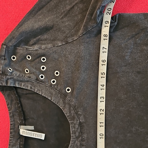 MONORENO Western style faded black fringed tunic dress grommet detail Medium - Picture 9 of 10